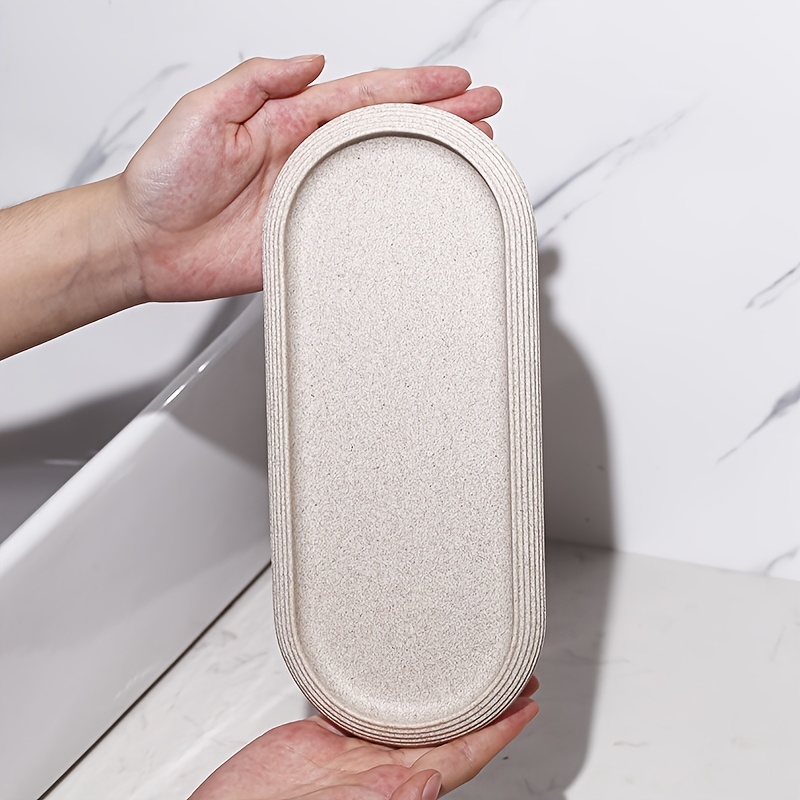 Marble Serving Board - Resin Oval Tray for Towel and