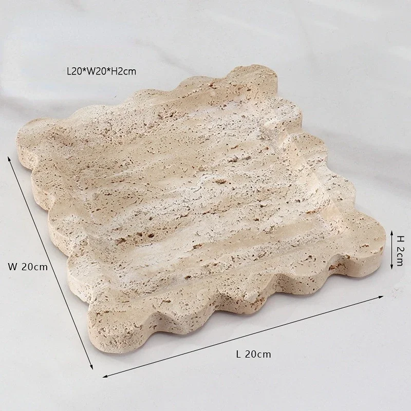 Square Scallop Tray Travertine - огляд і ціна Marble Serving Board